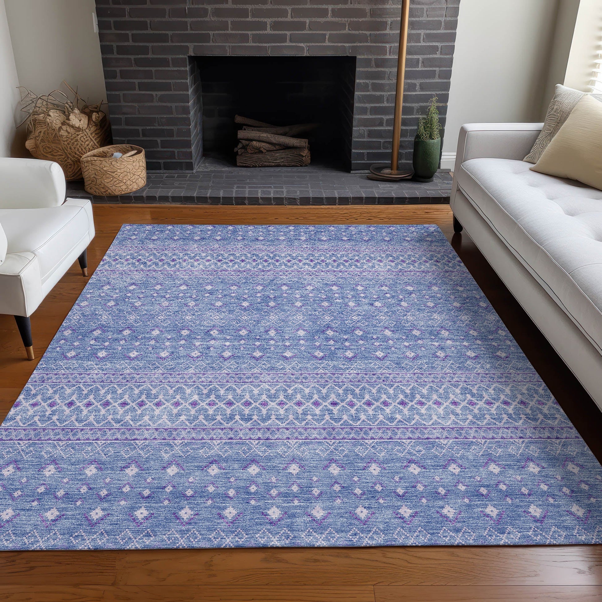Addison Rugs Boho Blue Washable Indoor-Outdoor Rug
