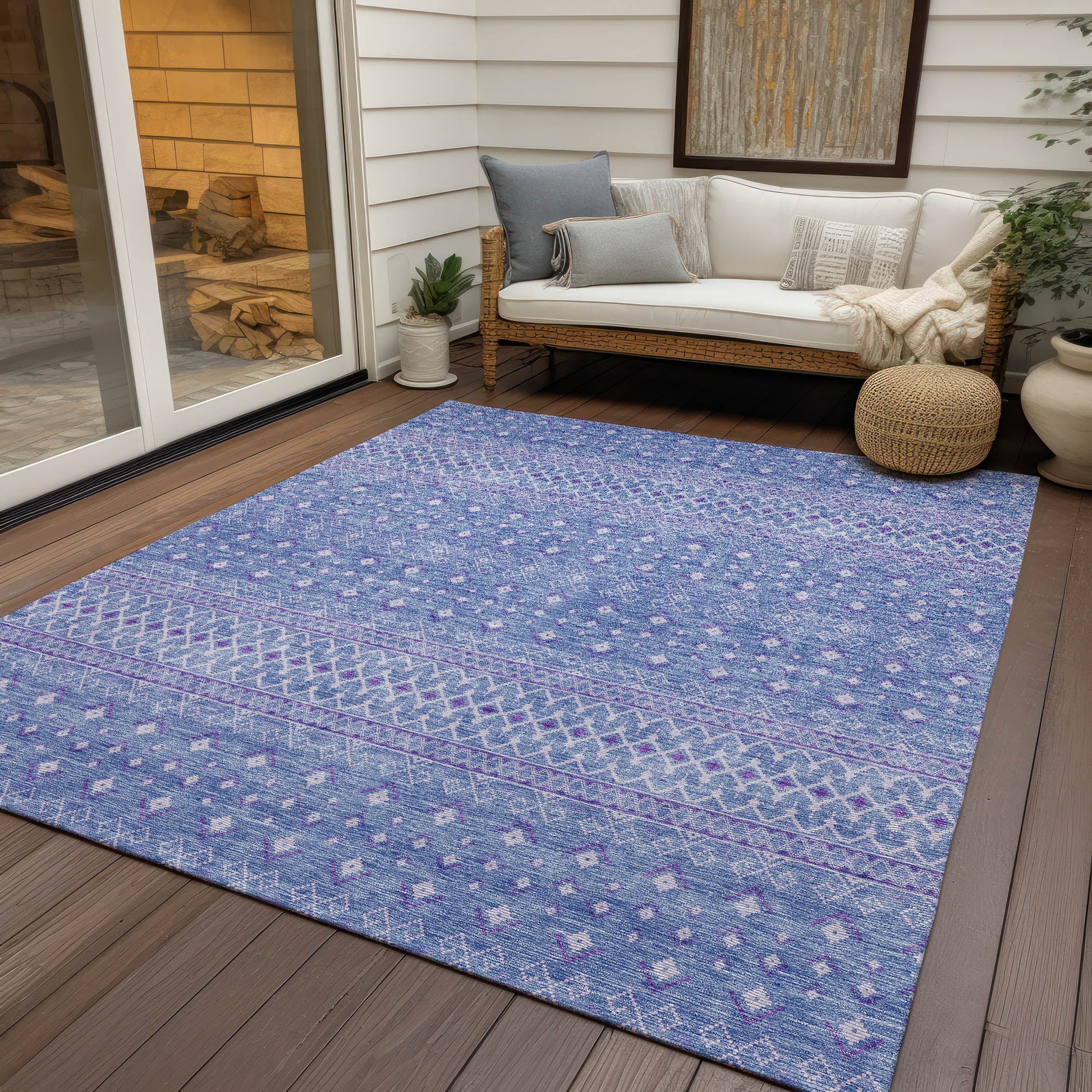 Addison Rugs Boho Blue Washable Indoor-Outdoor Rug