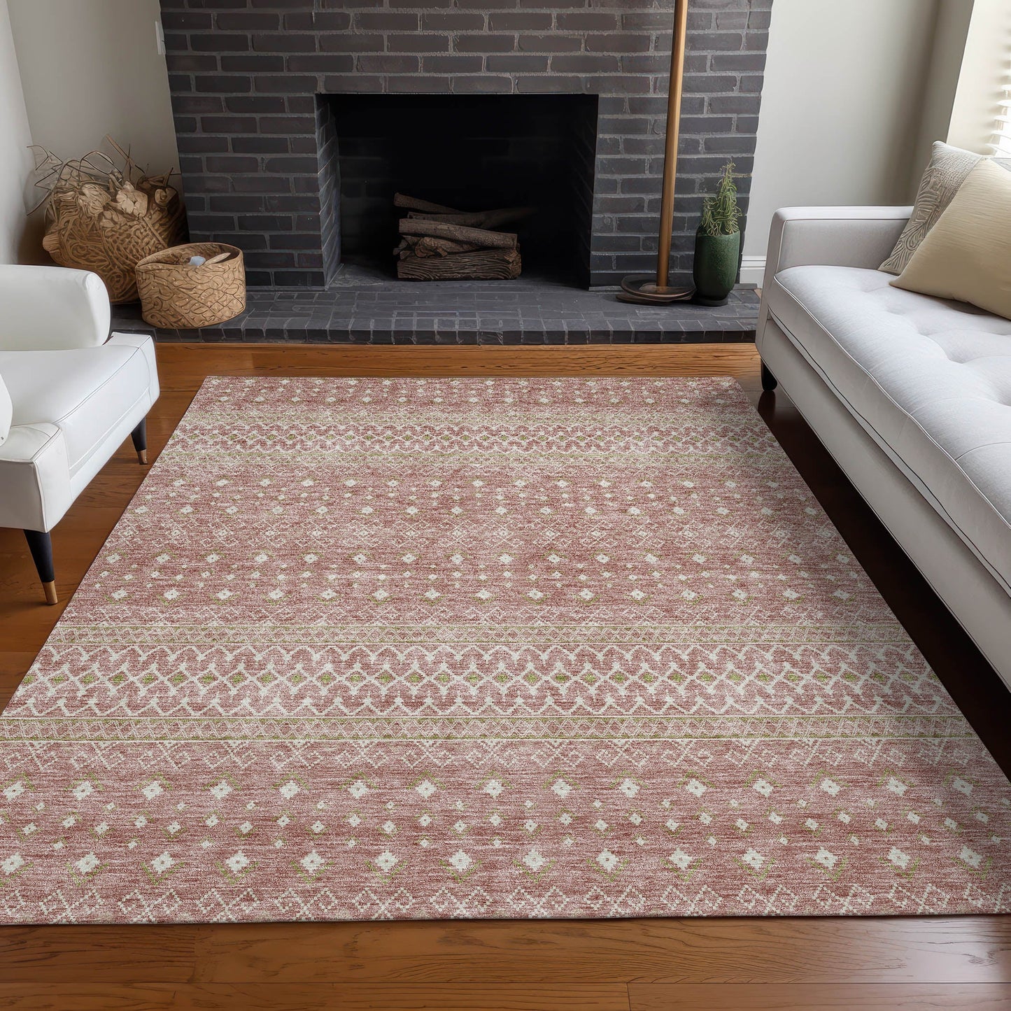 Addison Rugs Boho Blush Washable Indoor-Outdoor Rug
