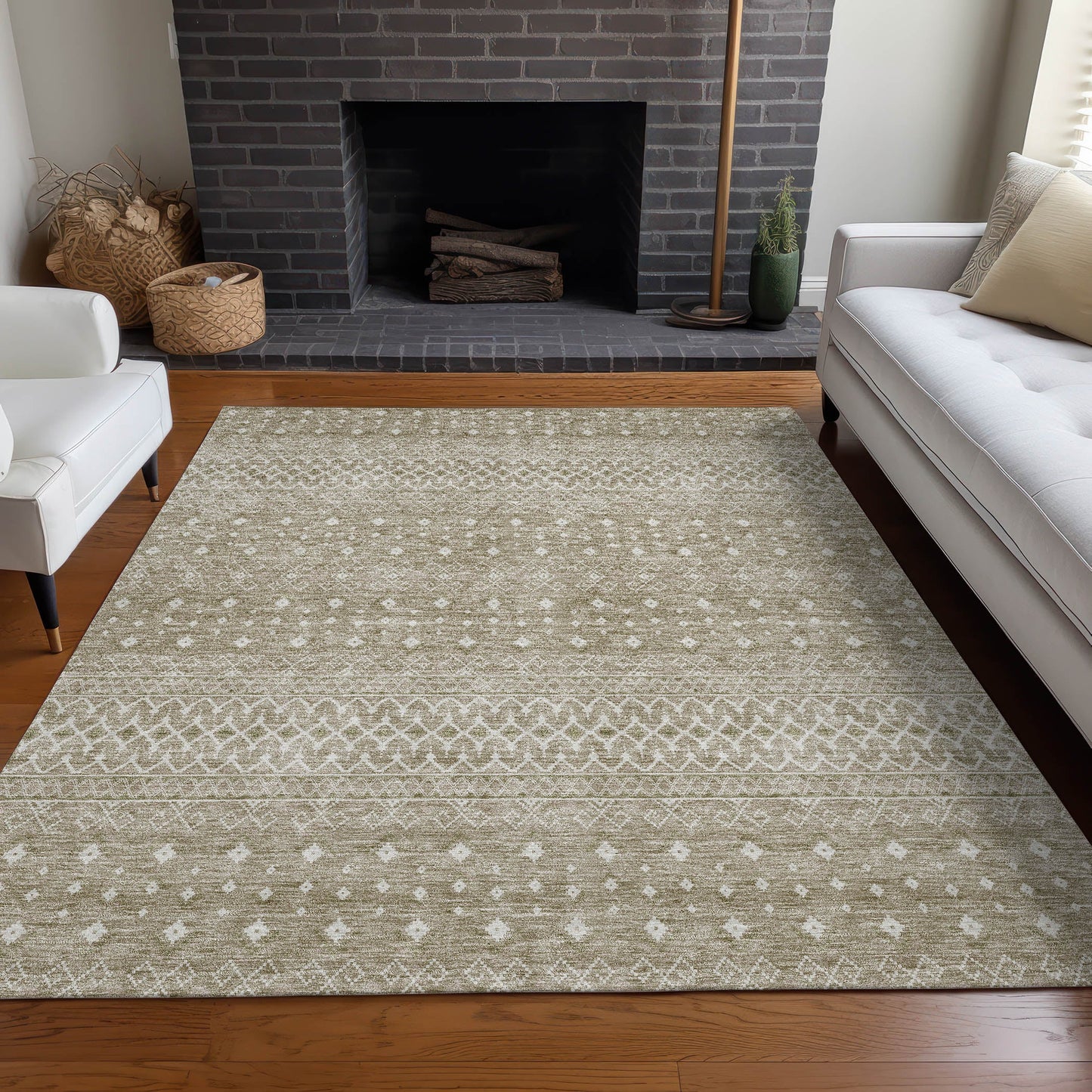 Addison Rugs Boho Brown Washable Indoor-Outdoor Rug