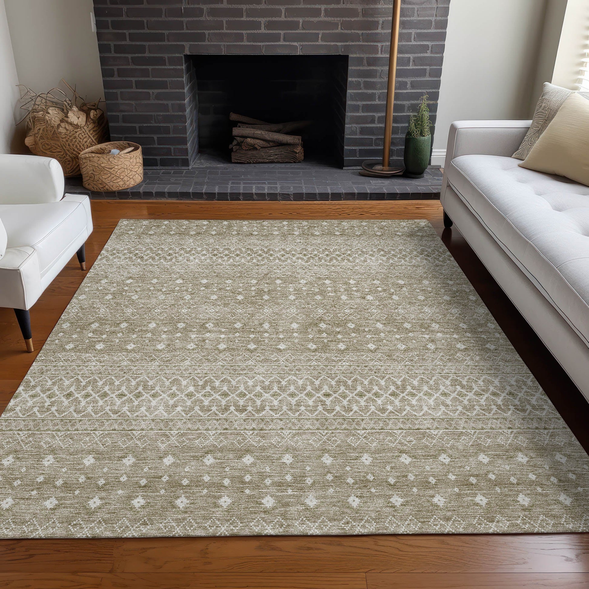 Addison Rugs Boho Brown Washable Indoor-Outdoor Rug