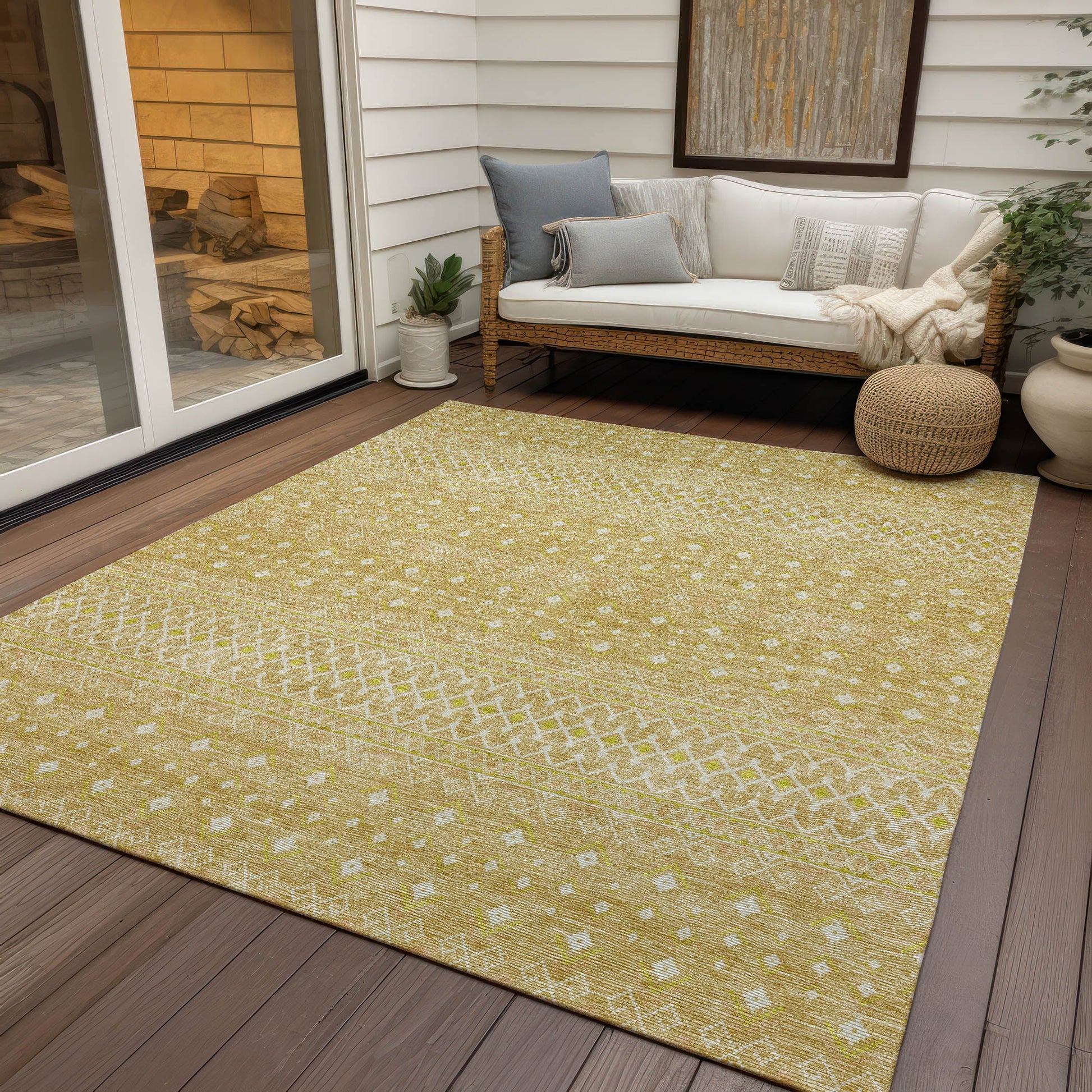 Addison Rugs Boho Gold Washable Indoor-Outdoor Rug