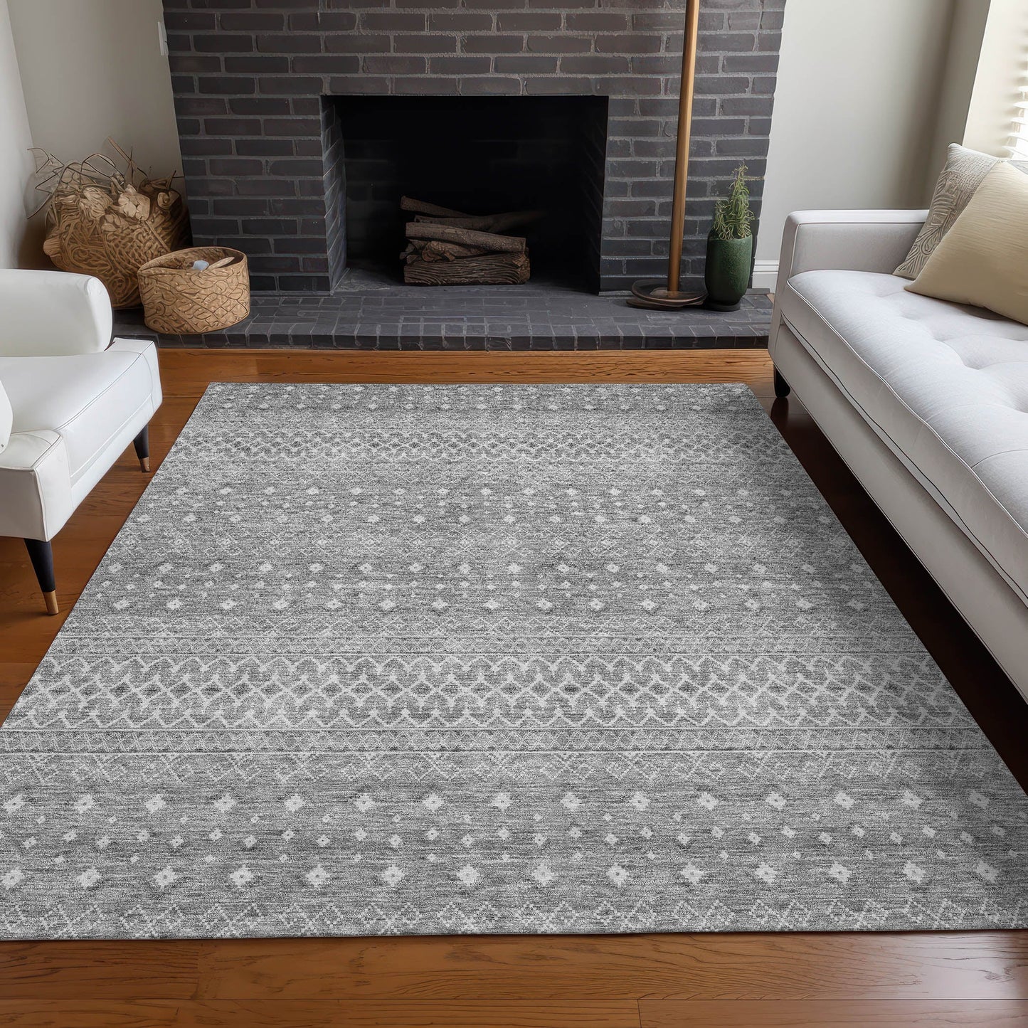 Addison Rugs Boho Grey Washable Indoor-Outdoor Rug