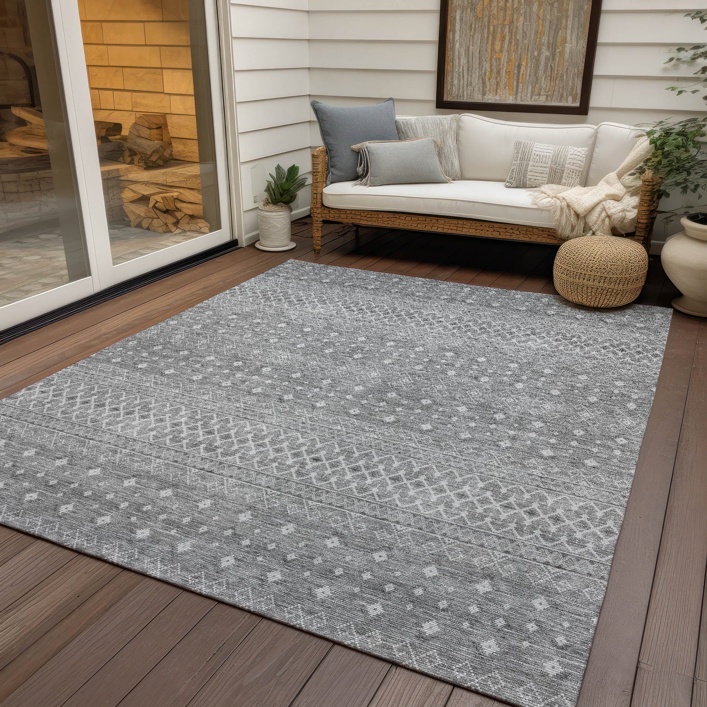 Addison Rugs Boho Grey Washable Indoor-Outdoor Rug