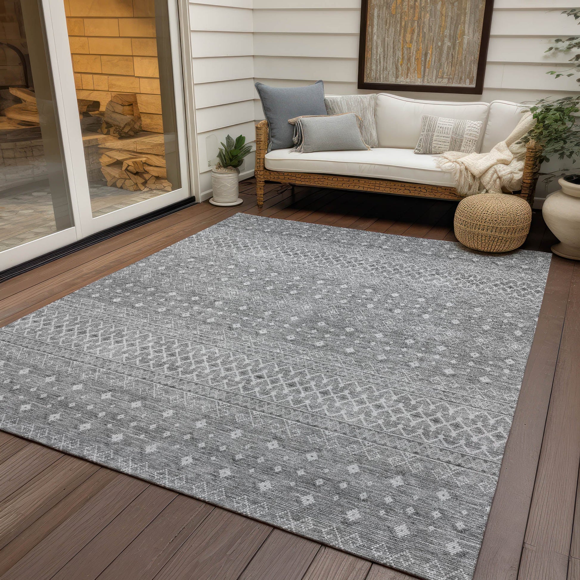 Addison Rugs Boho Grey Washable Indoor-Outdoor Rug