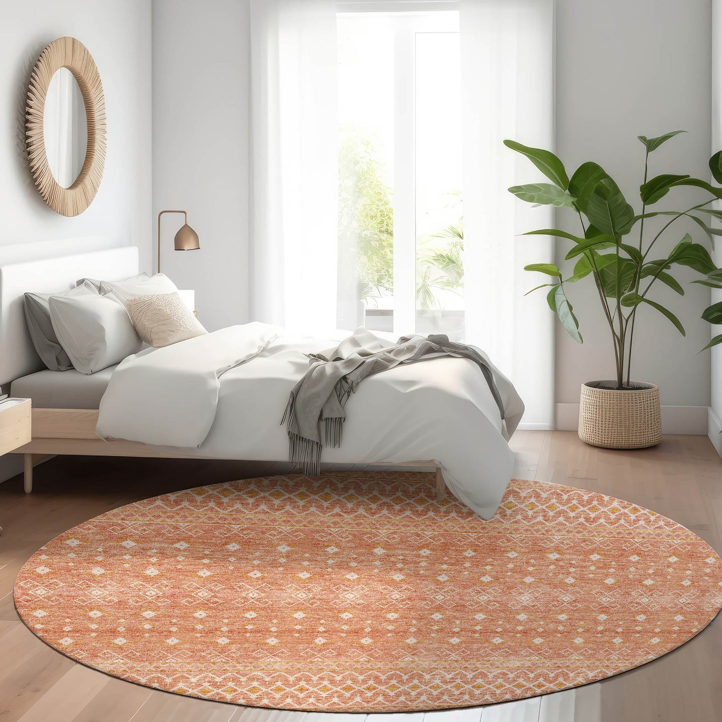 Addison Rugs Boho Salmon Washable Indoor-Outdoor Rug