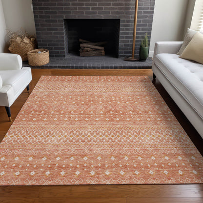 Addison Rugs Boho Salmon Washable Indoor-Outdoor Rug