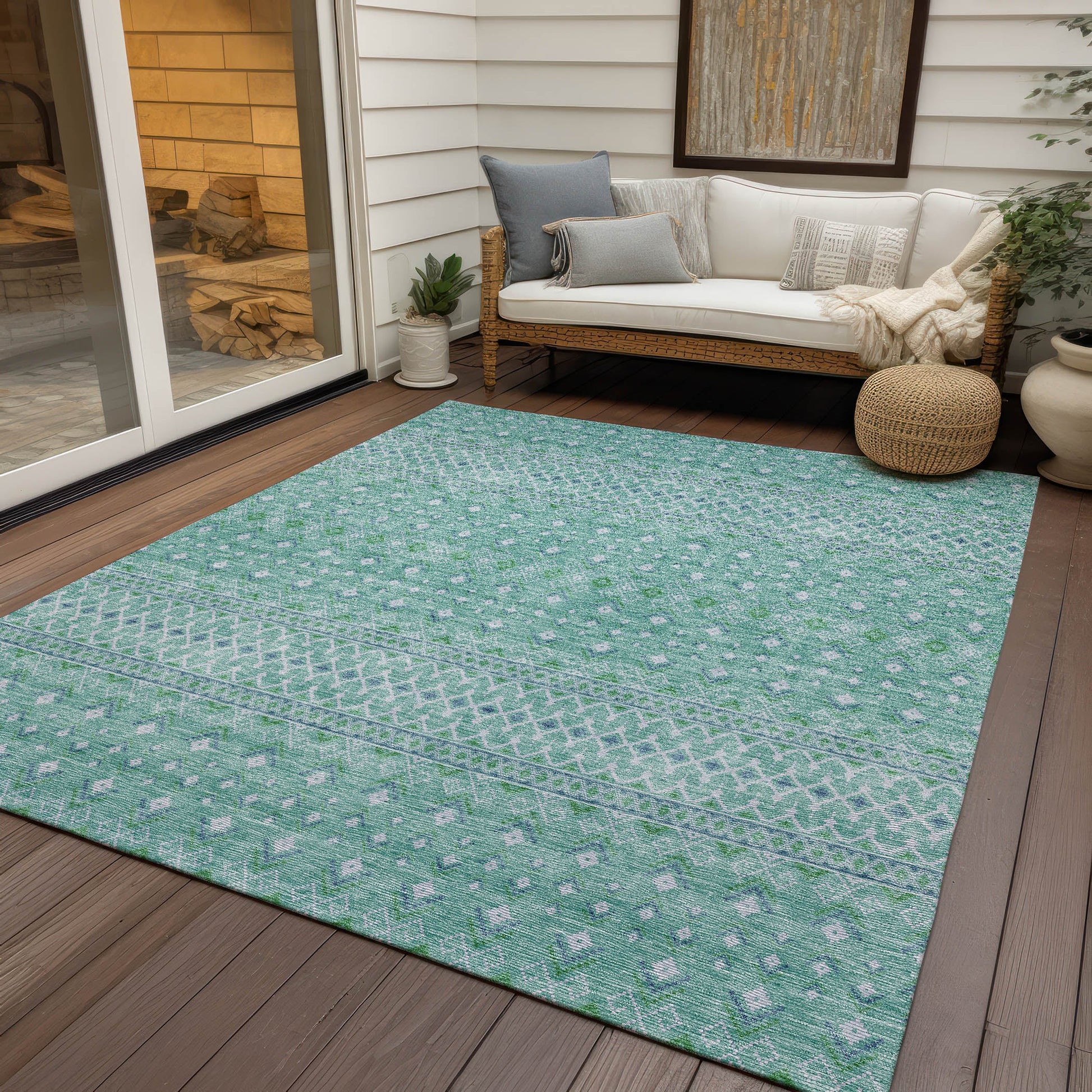 Addison Rugs Boho Teal Washable Indoor-Outdoor Rug
