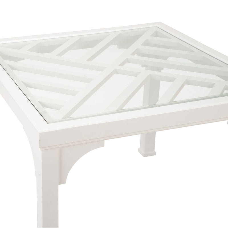 Bolton White Painted Wooden Game Table-Side Tables-Chelsea House-LOOMLAN
