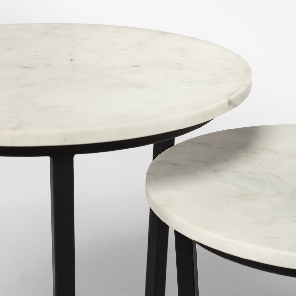 Mercana Bombola White Marble Top Round Accent Table