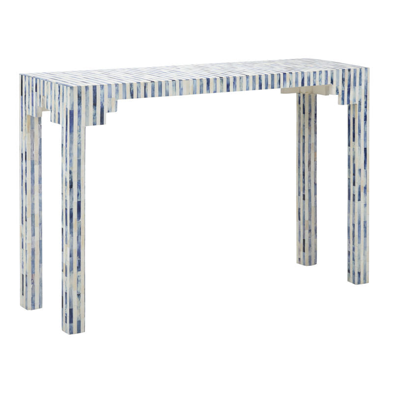 Chelsea House Bone Inlay Made Blue Console Table