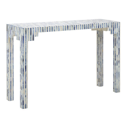 Chelsea House Bone Inlay Made Blue Console Table