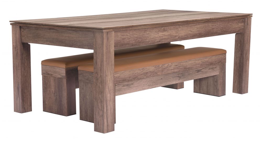 Zuo Modern Bonker Faux Leather Storage Dining Bench 2PC