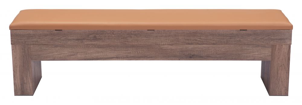 Zuo Modern Bonker Faux Leather Storage Dining Bench 2PC