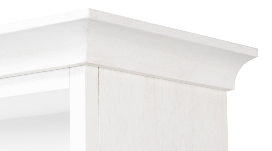 Bookcase With Doors and Drawer Cortina White-Bookcases-Sarreid-LOOMLAN