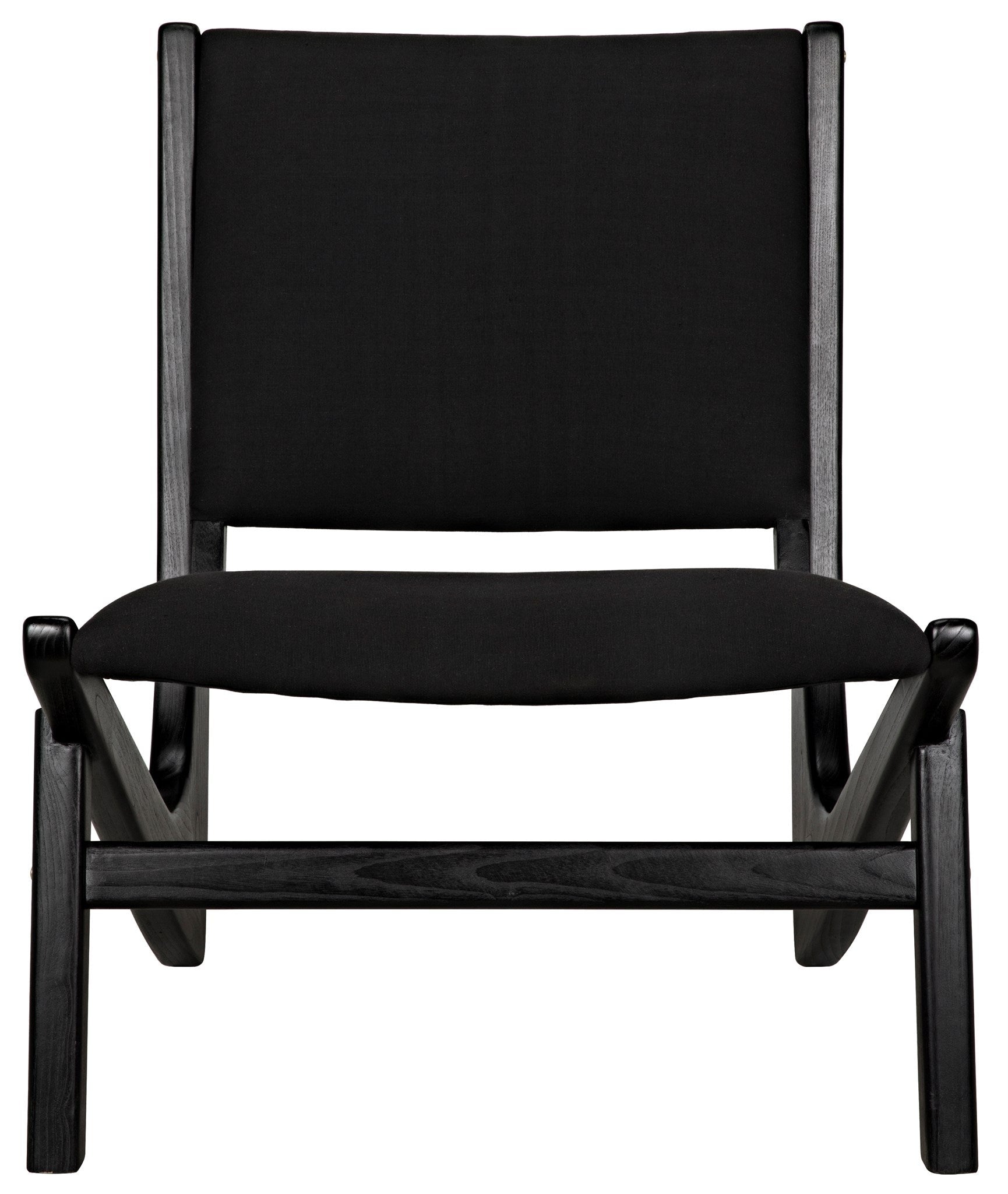 Boomerang Wood Black Armless Chair-Club Chairs-Noir-Sideboards and Things