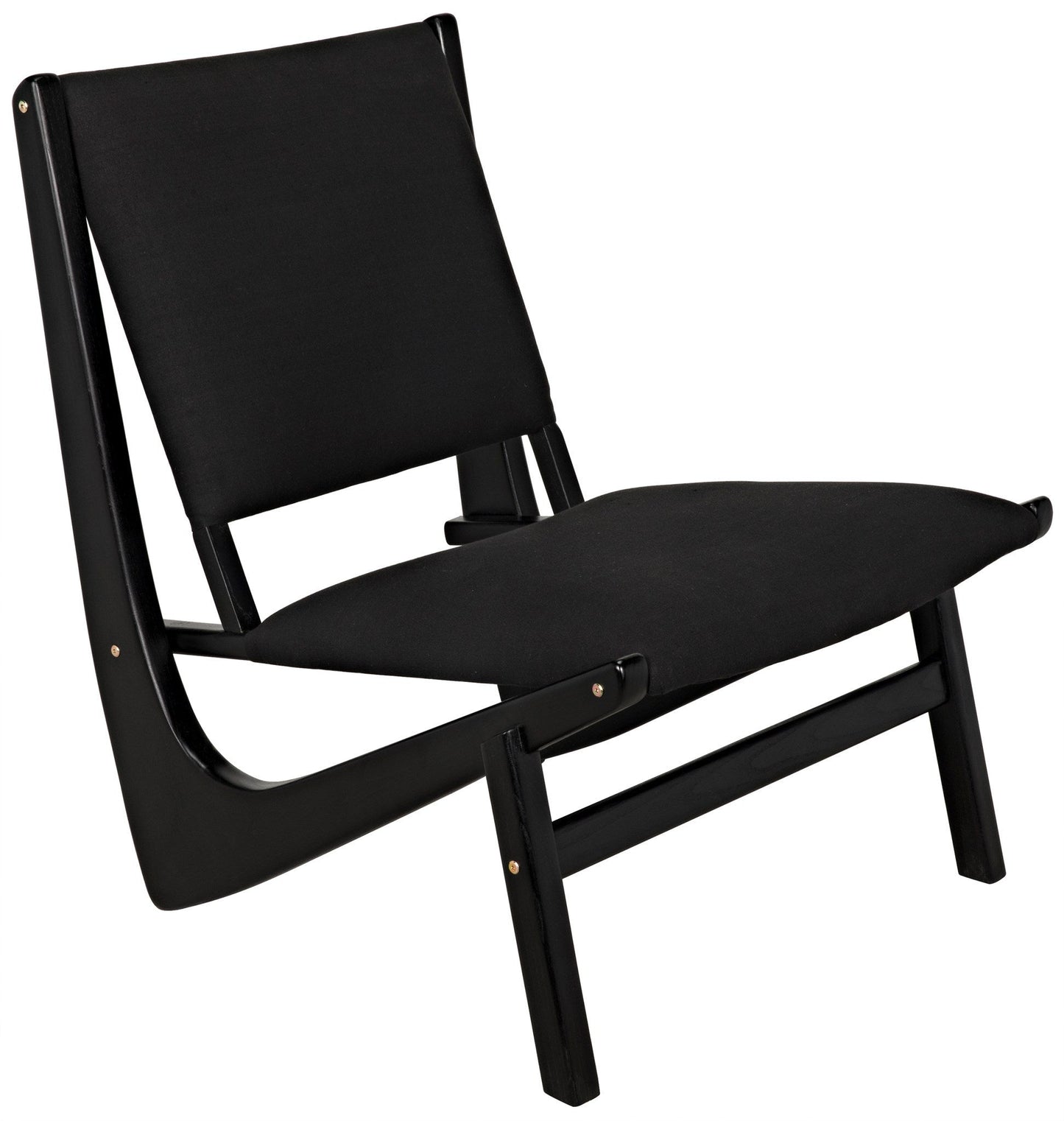 Boomerang Wood Black Armless Chair-Club Chairs-Noir-Sideboards and Things