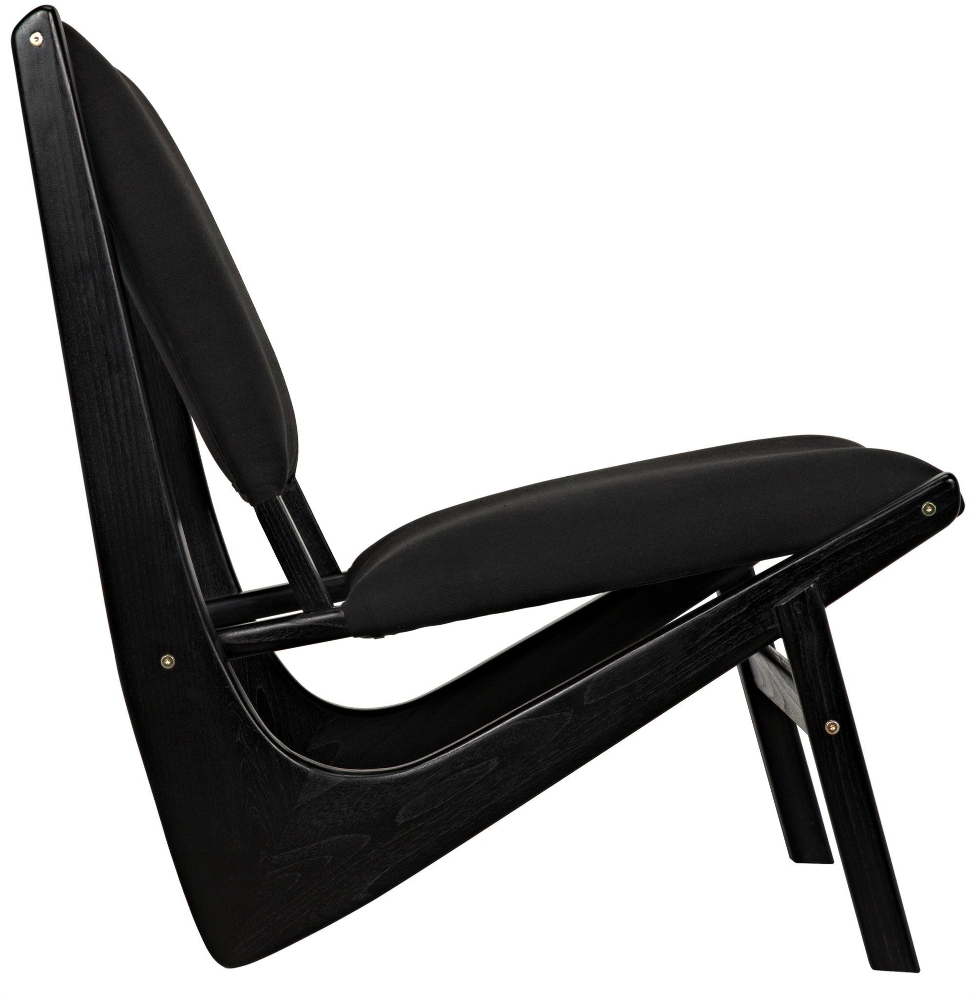 Boomerang Wood Black Armless Chair-Club Chairs-Noir-Sideboards and Things