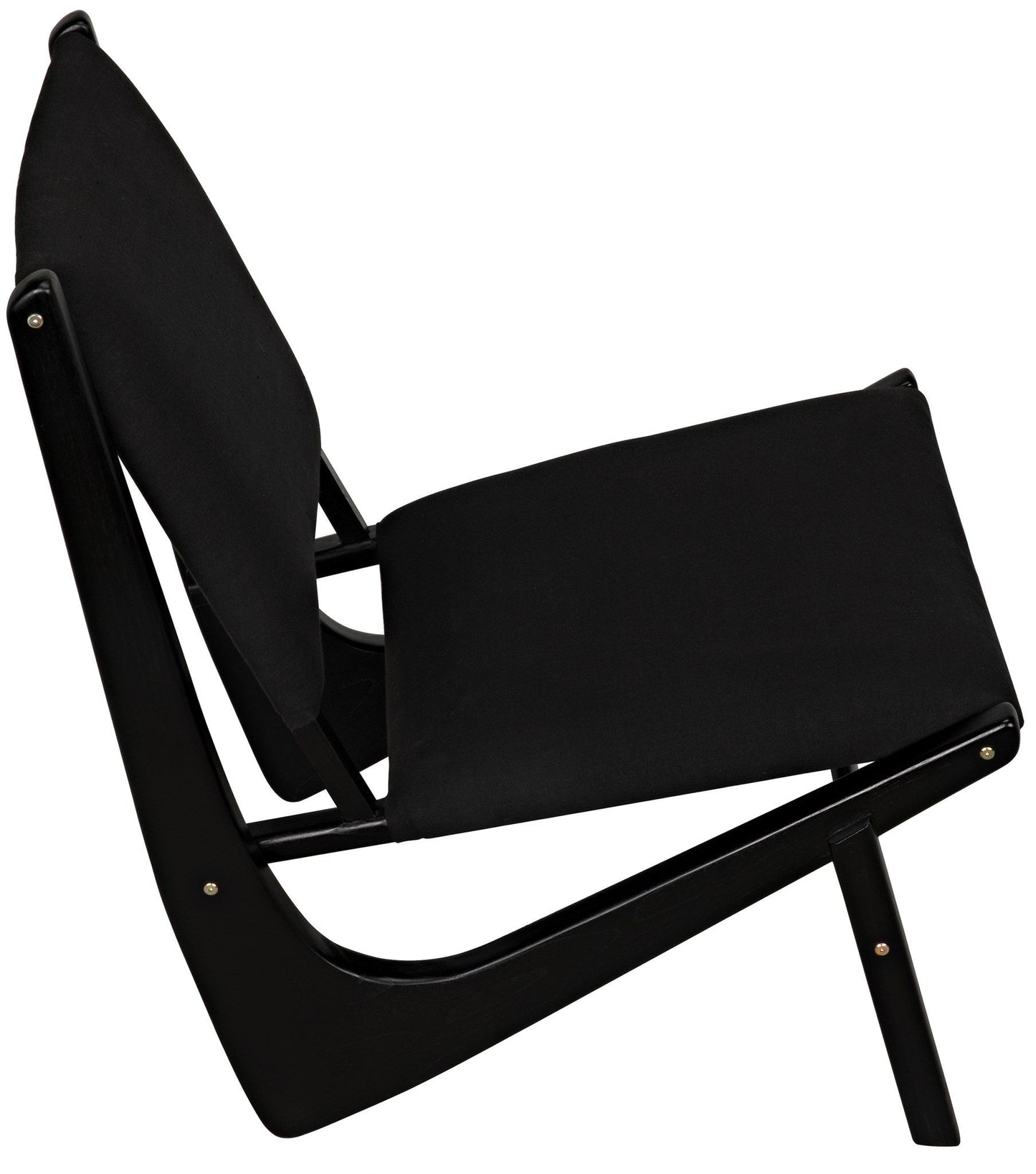 Boomerang Wood Black Armless Chair-Club Chairs-Noir-Sideboards and Things