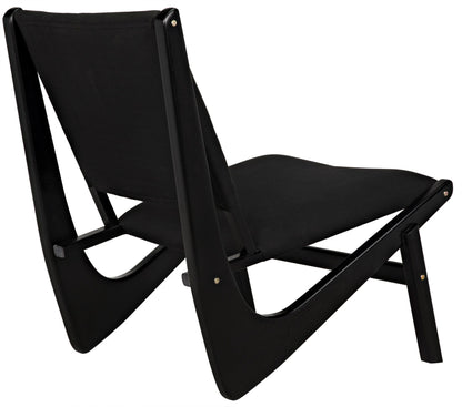 Boomerang Wood Black Armless Chair-Club Chairs-Noir-Sideboards and Things