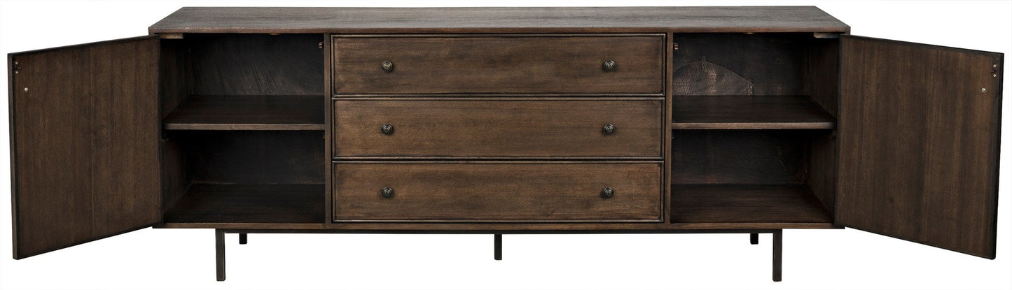 Boston Wood Ebony Walnut Sideboard-Sideboards-Noir-Sideboards and Things