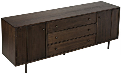 Boston Wood Ebony Walnut Sideboard-Sideboards-Noir-Sideboards and Things