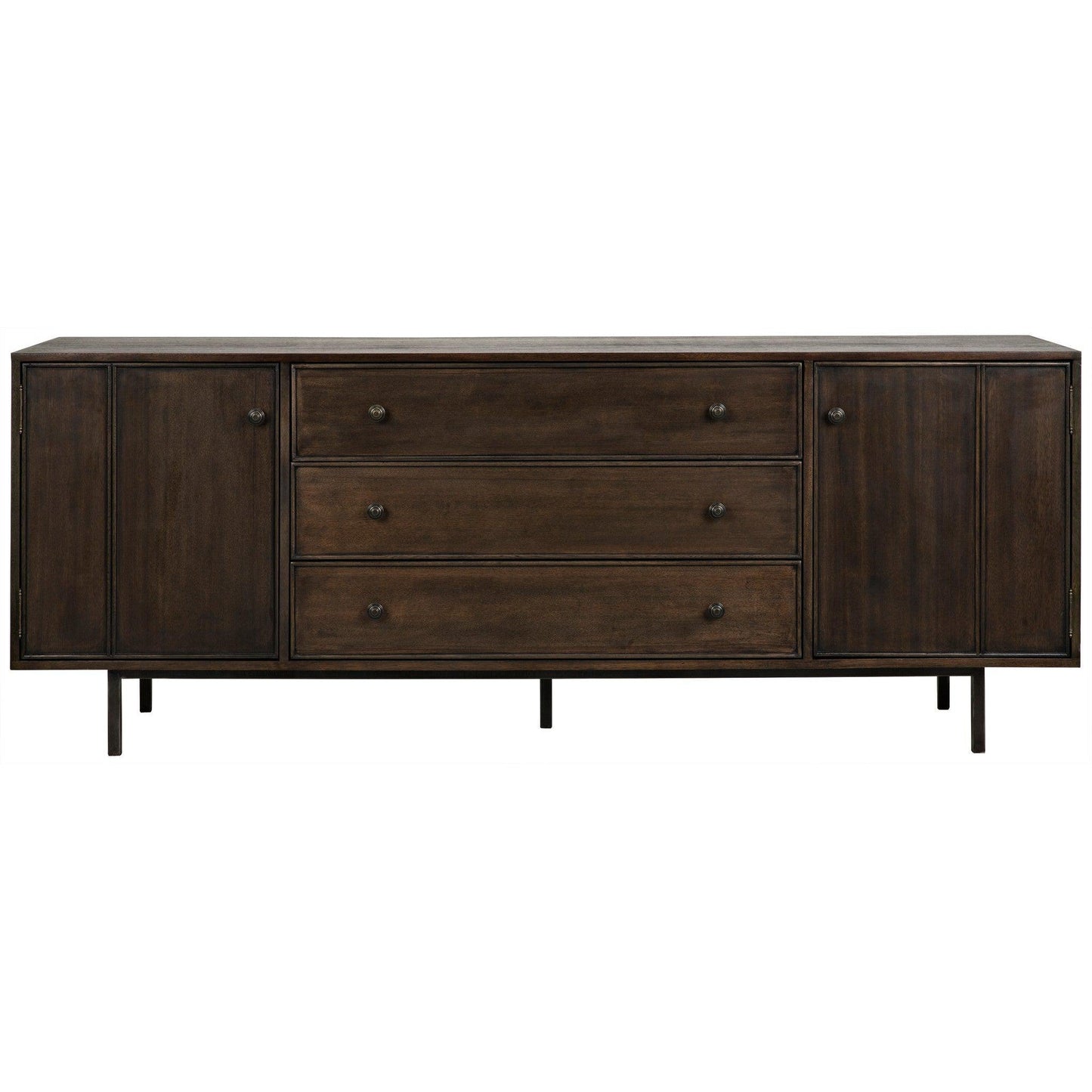 Boston Wood Ebony Walnut Sideboard-Sideboards-Noir-Sideboards and Things