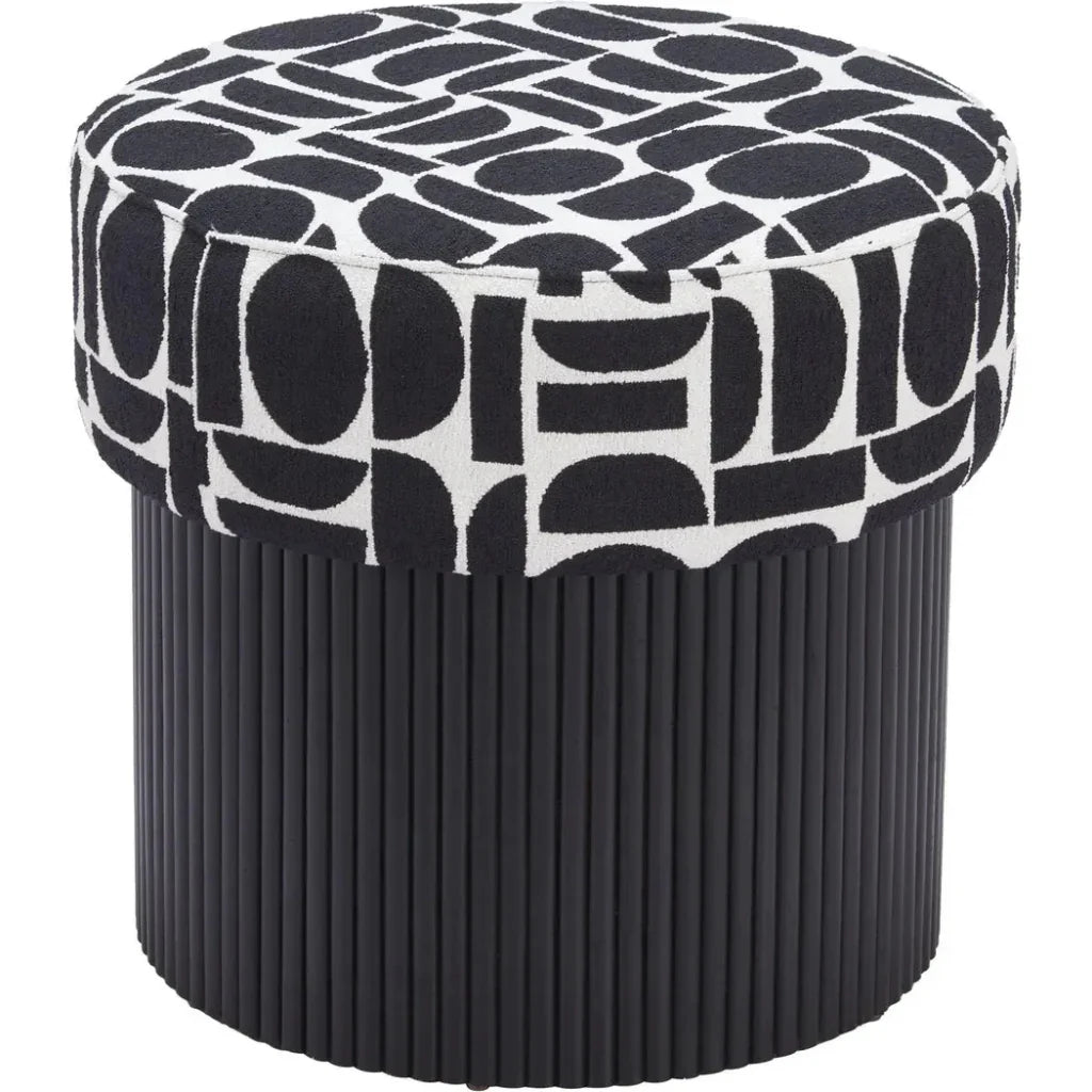 Boto Black and White Storage Ottoman - LOOMLAN - Zuo Modern - Ottomans