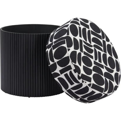 Boto Black and White Storage Ottoman - LOOMLAN - Zuo Modern - Ottomans