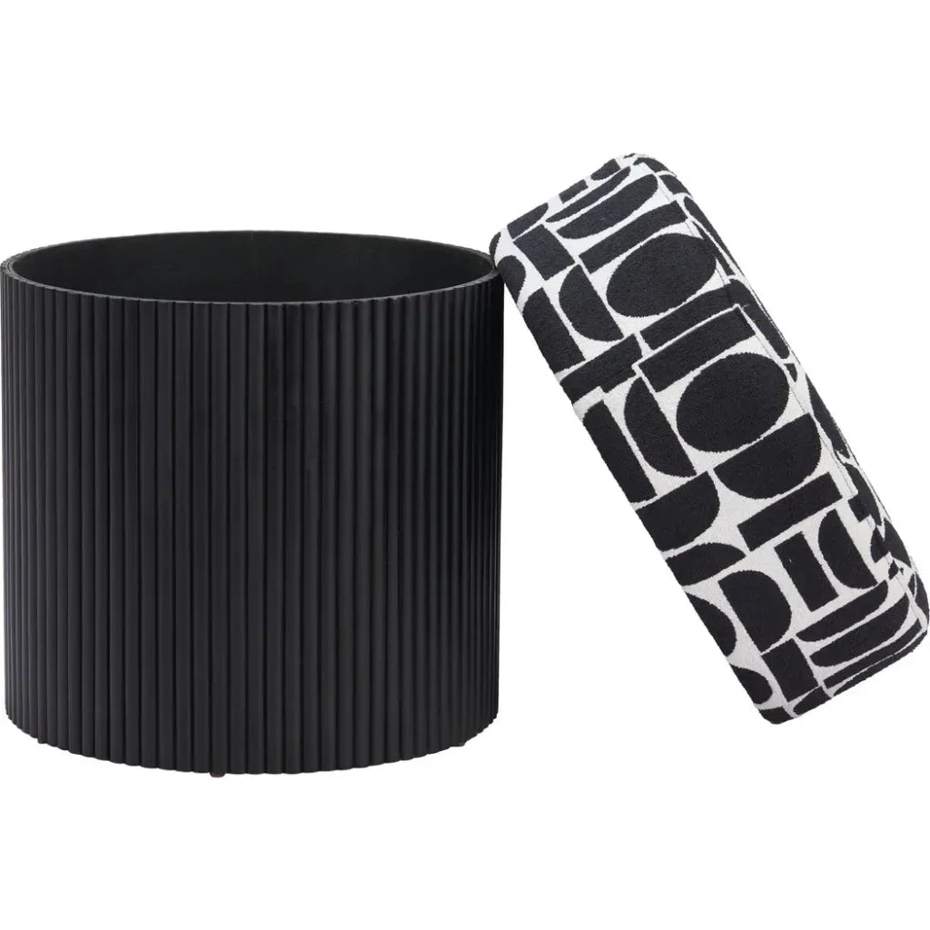 Boto Black and White Storage Ottoman - LOOMLAN - Zuo Modern - Ottomans