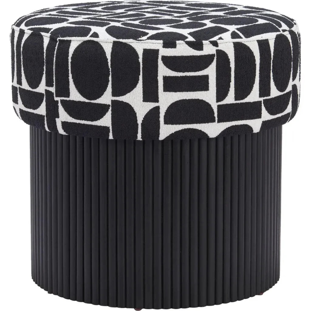 Boto Black and White Storage Ottoman - LOOMLAN - Zuo Modern - Ottomans