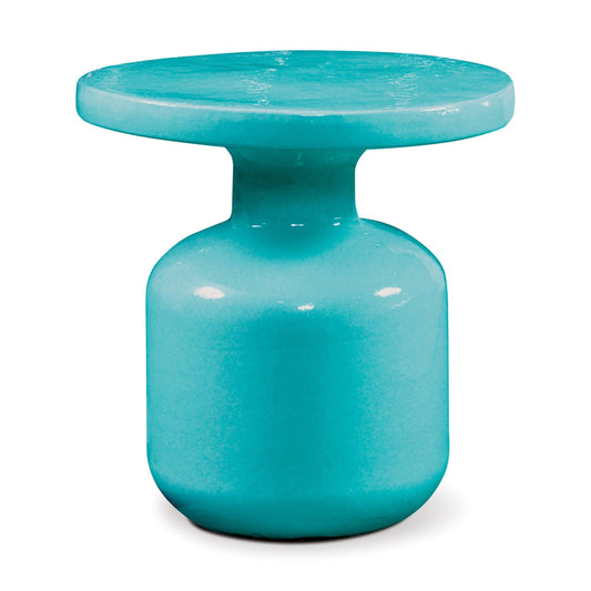 Bottle Accent Table - Aquamarine Outdoor End Table-Outdoor Side Tables-Seasonal Living-Sideboards and Things