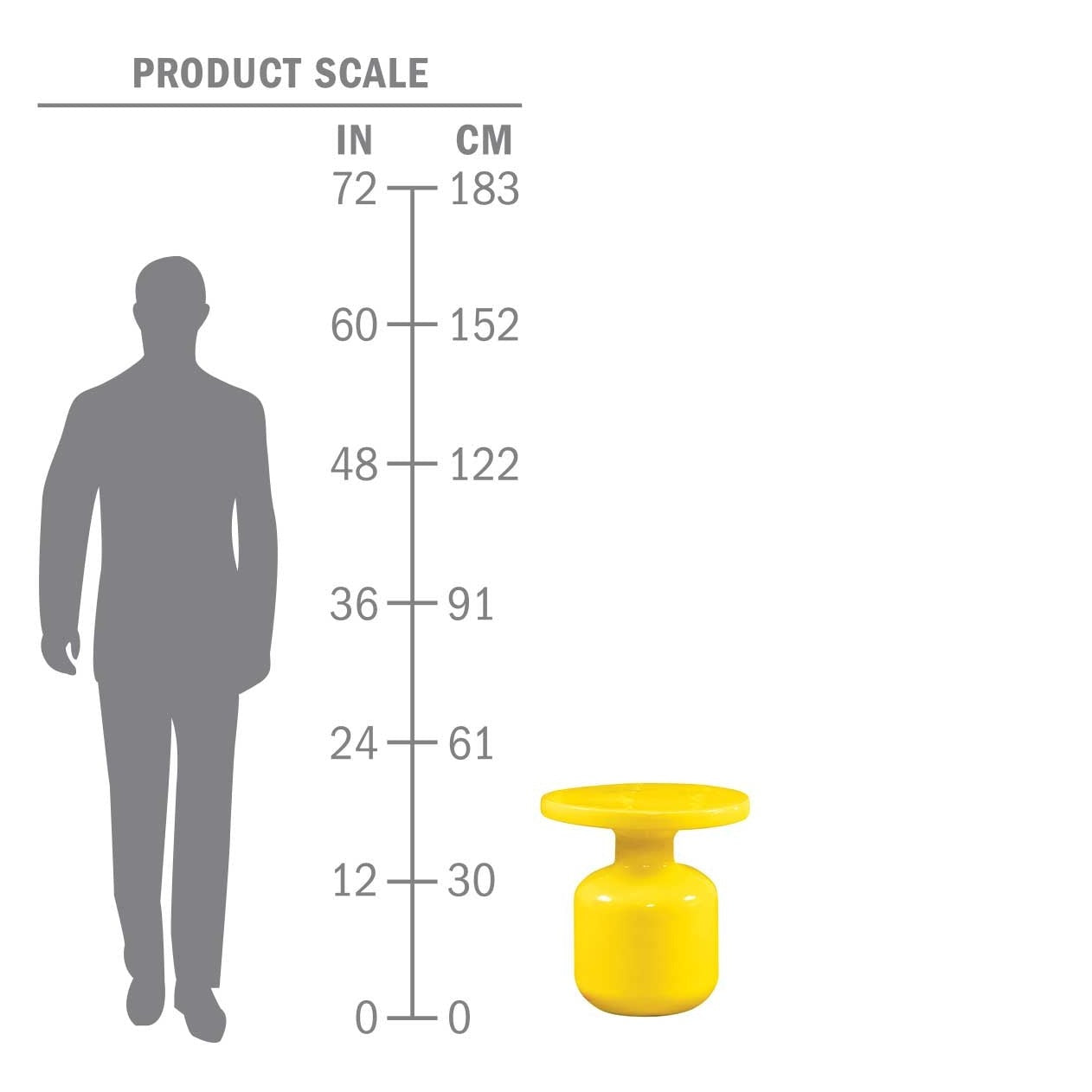 Bottle Accent Table - Mustard Yellow Outdoor End Table-Outdoor Side Tables-Seasonal Living-Sideboards and Things