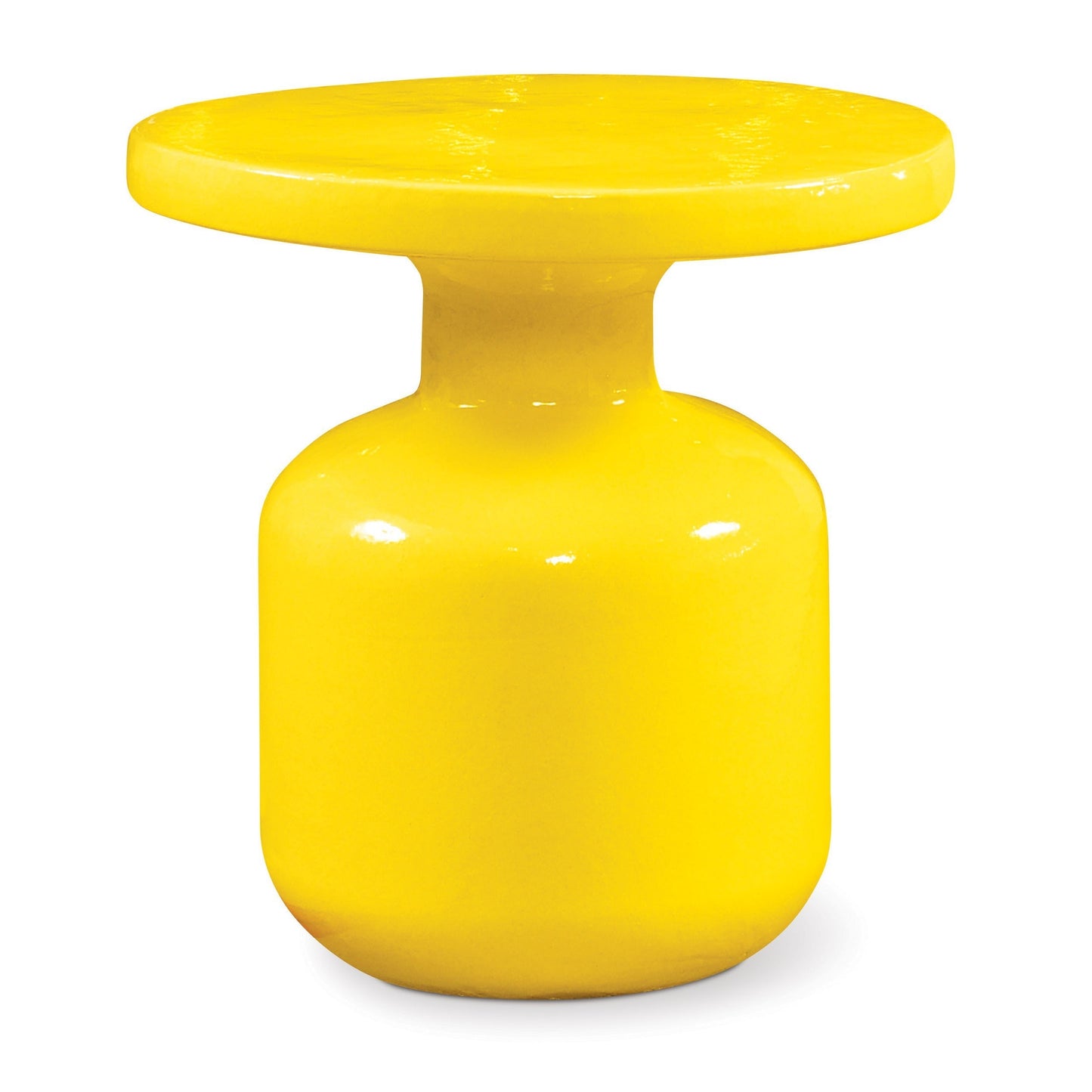 Bottle Accent Table - Mustard Yellow Outdoor End Table-Outdoor Side Tables-Seasonal Living-Sideboards and Things