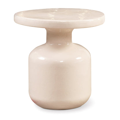 Bottle Accent Table - White Outdoor End Table-Outdoor Side Tables-Seasonal Living-Sideboards and Things