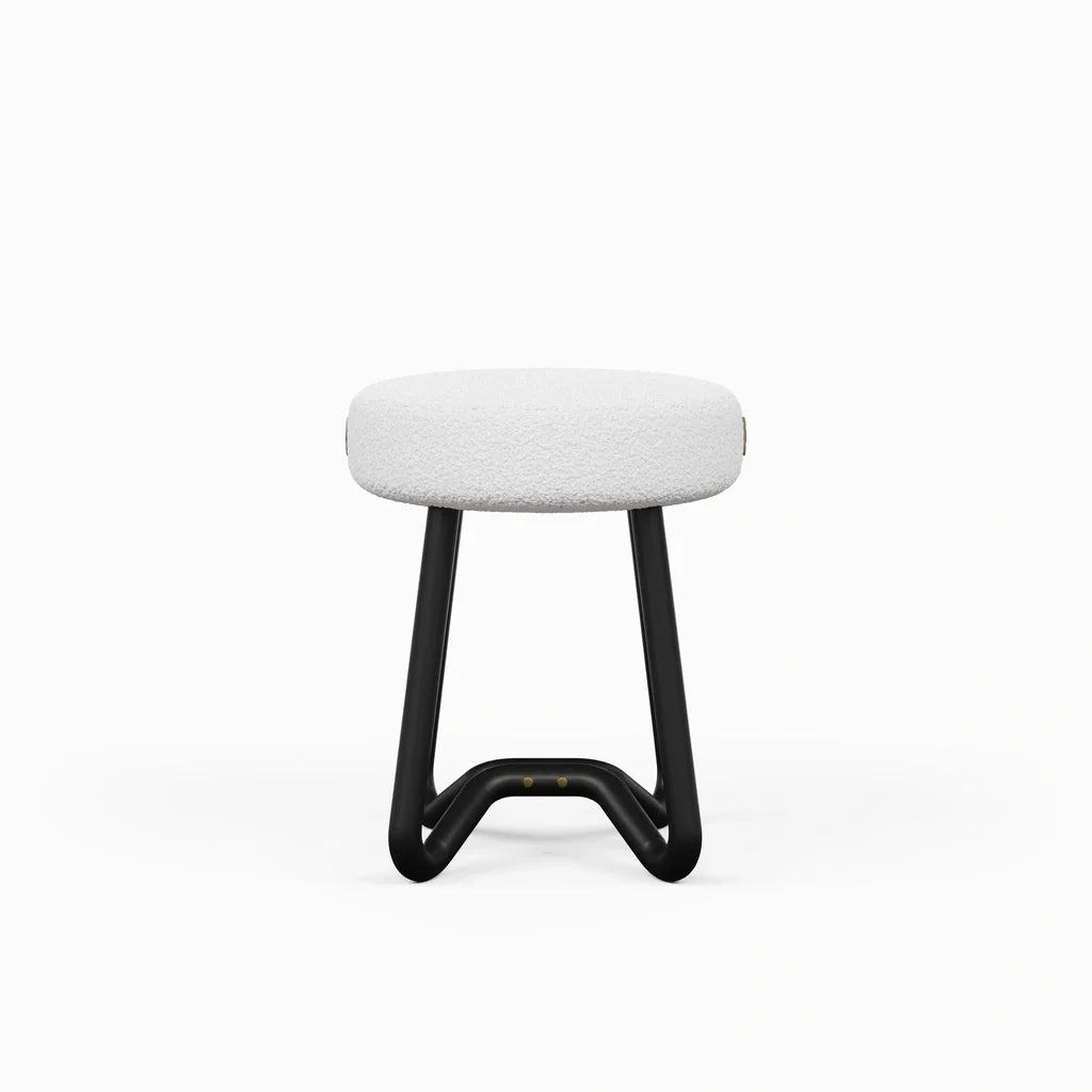 Solid Wood Upholstered Modern Stool