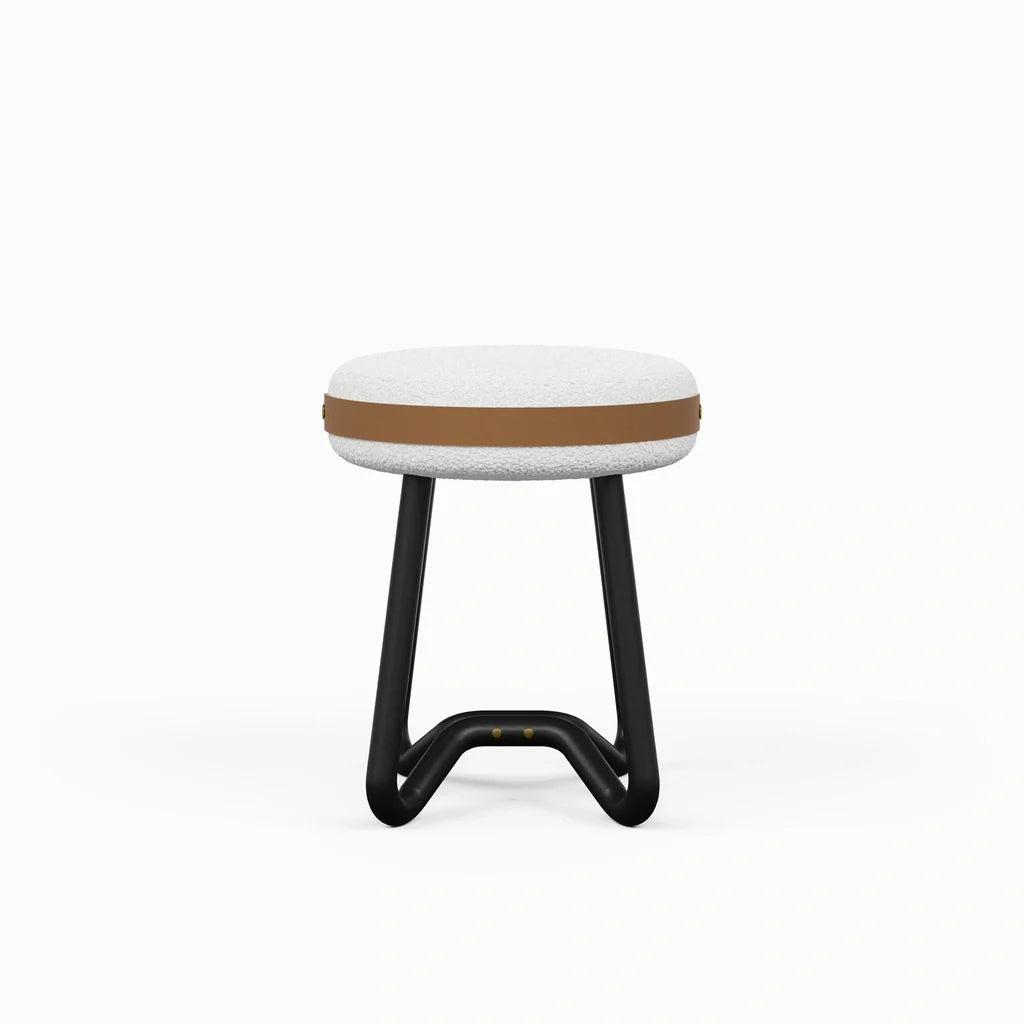 Solid Wood Upholstered Modern Stool