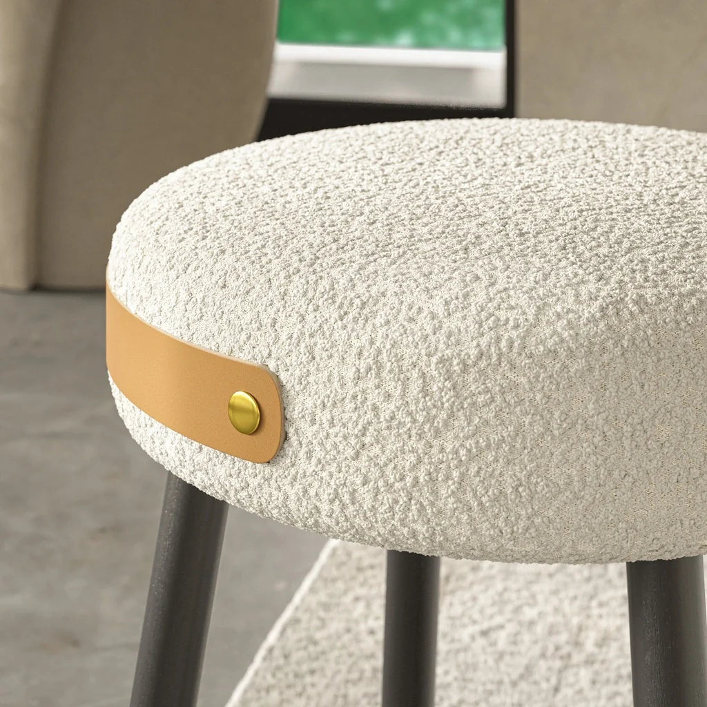 Solid Wood Upholstered Modern Stool