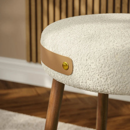 Solid Wood Upholstered Modern Stool