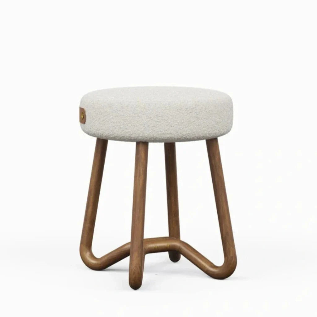 Solid Wood Upholstered Modern Stool