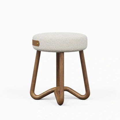 Solid Wood Upholstered Modern Stool