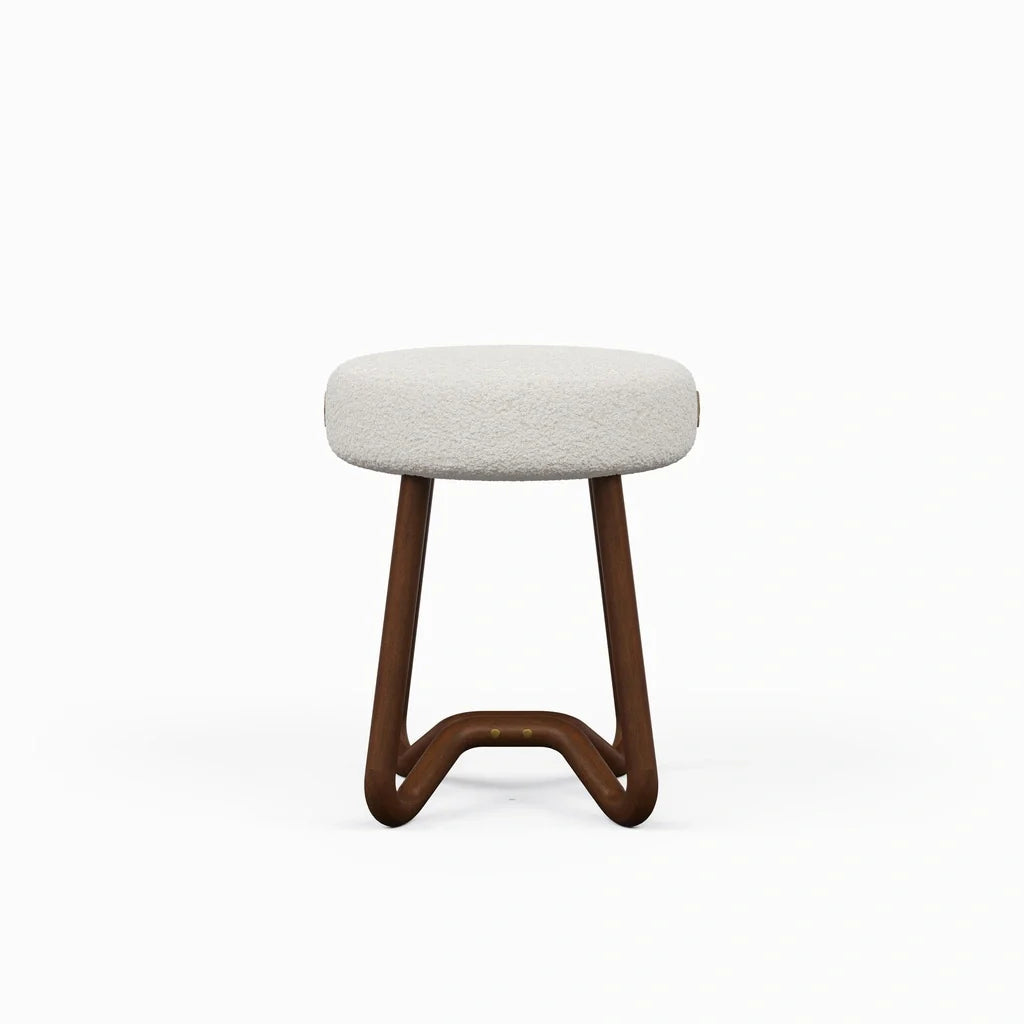 Solid Wood Upholstered Modern Stool