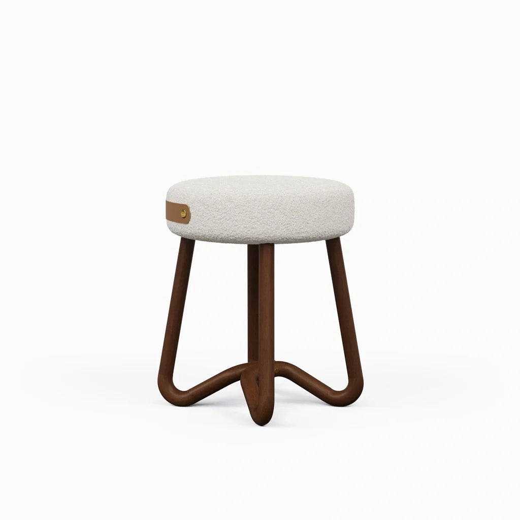 Solid Wood Upholstered Modern Stool