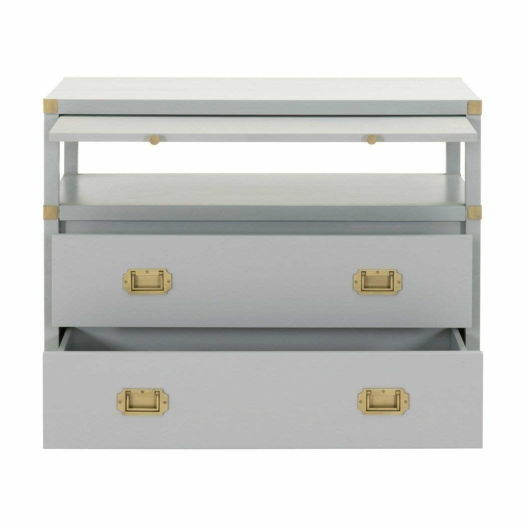 Bradley 2 Drawers Gray Nightstand With Pull Out Tray Nightstands Sideboards and Things By Essentials For Living