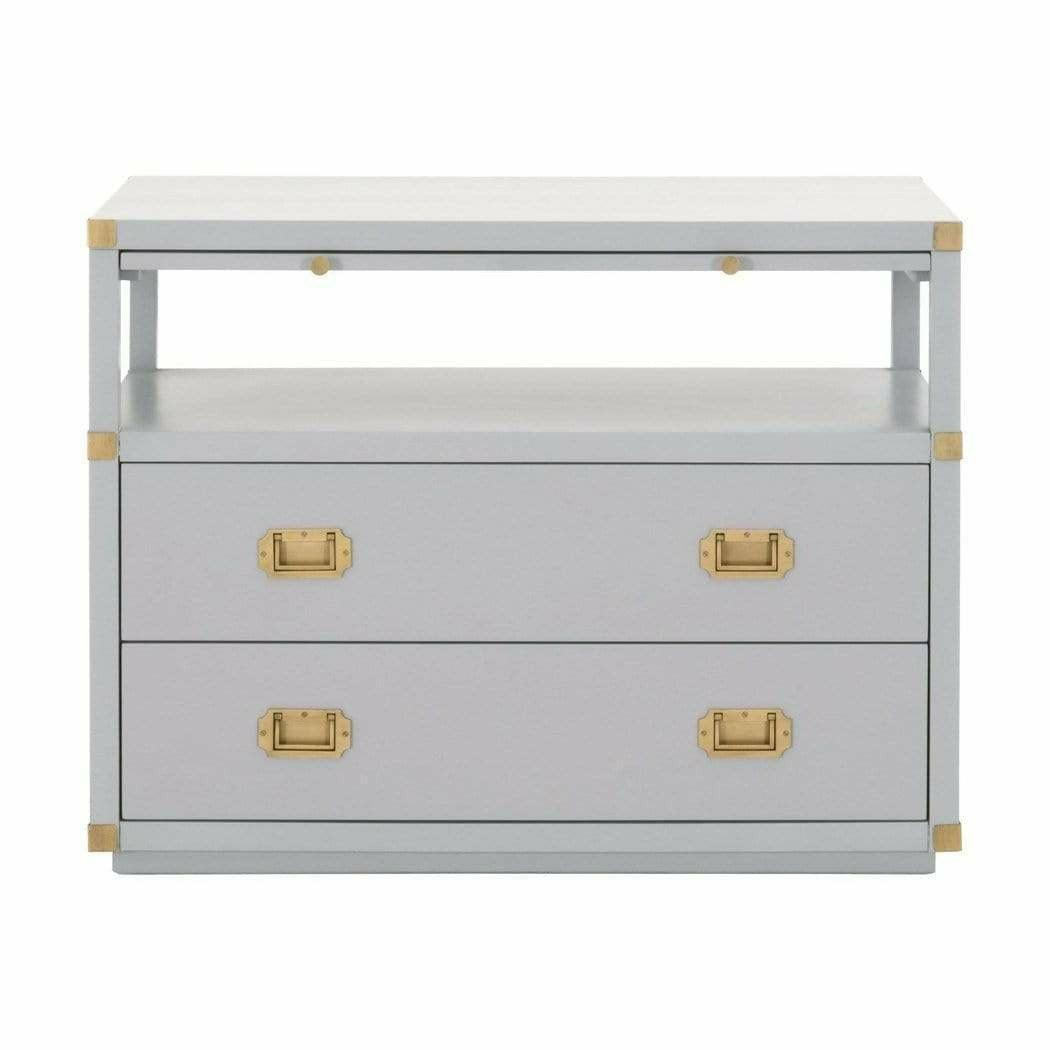 Bradley 2 Drawers Gray Nightstand With Pull Out Tray Nightstands Sideboards and Things By Essentials For Living