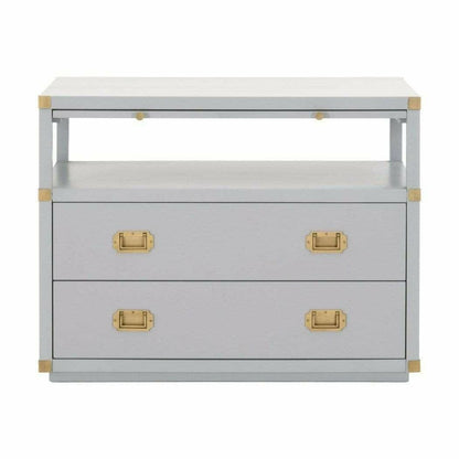 Bradley 2 Drawers Gray Nightstand With Pull Out Tray Nightstands Sideboards and Things By Essentials For Living