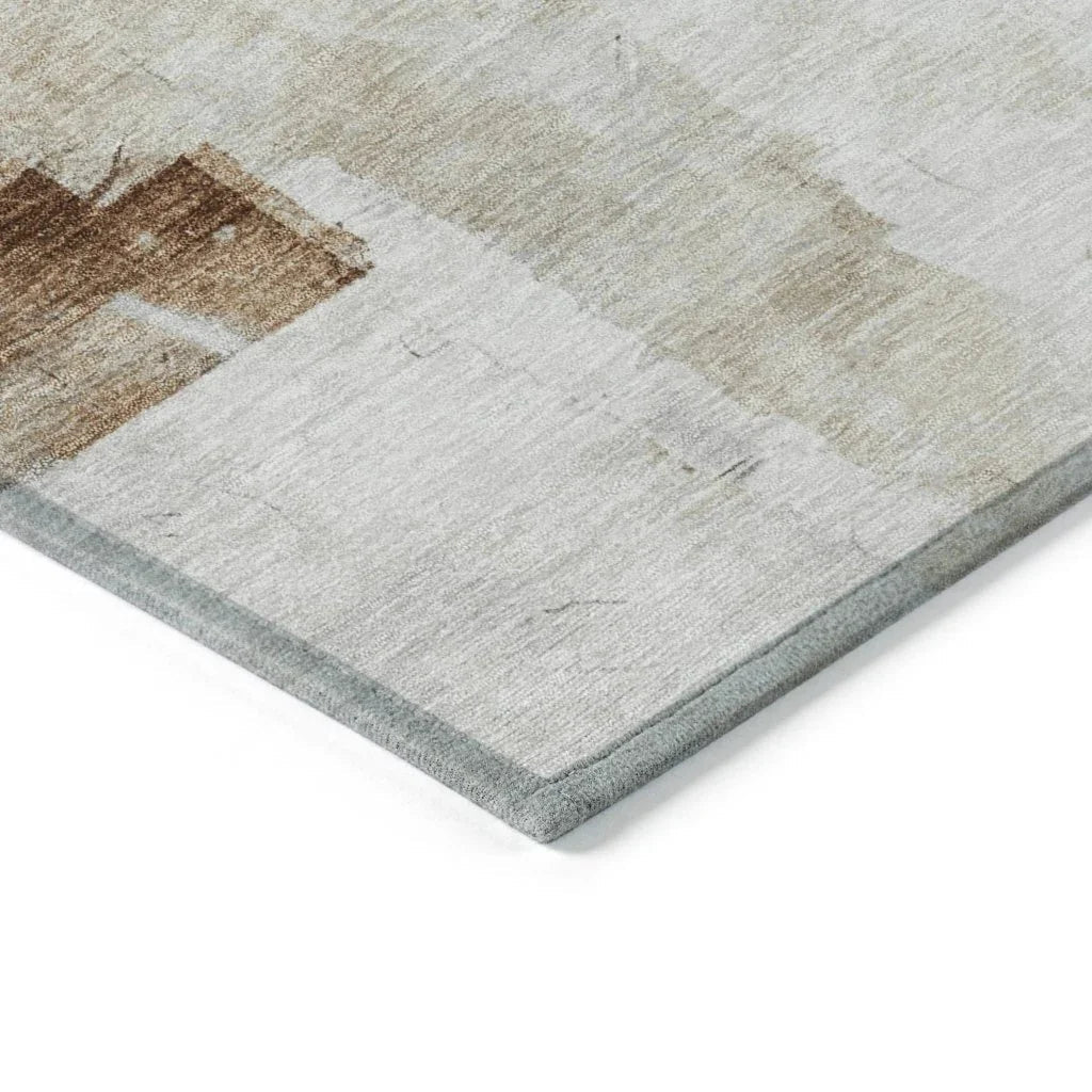 LOOMLAN Rugs Braeain Ivory Washable Indoor-Outdoor Rug
