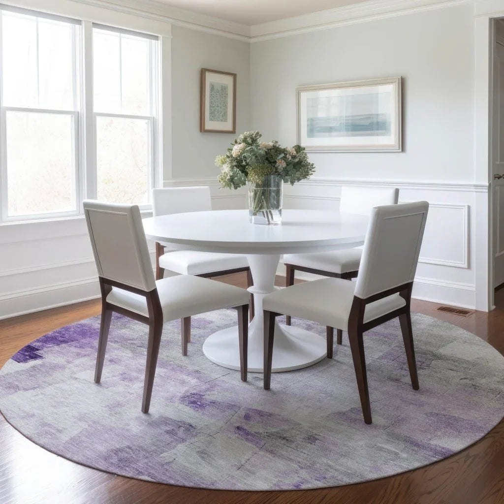 LOOMLAN Rugs Braeain Purple Washable Indoor-Outdoor Rug