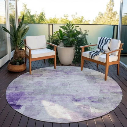 LOOMLAN Rugs Braeain Purple Washable Indoor-Outdoor Rug