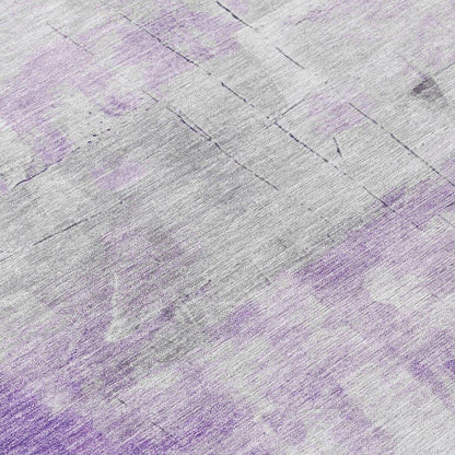 LOOMLAN Rugs Braeain Purple Washable Indoor-Outdoor Rug